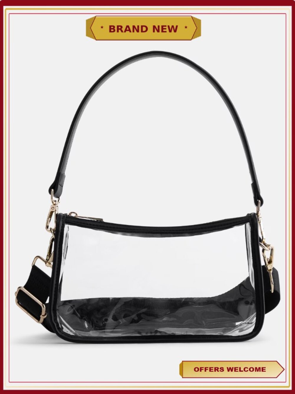Clear Vinyl Mini Shoulder Bag Stadium Approved Crossbody